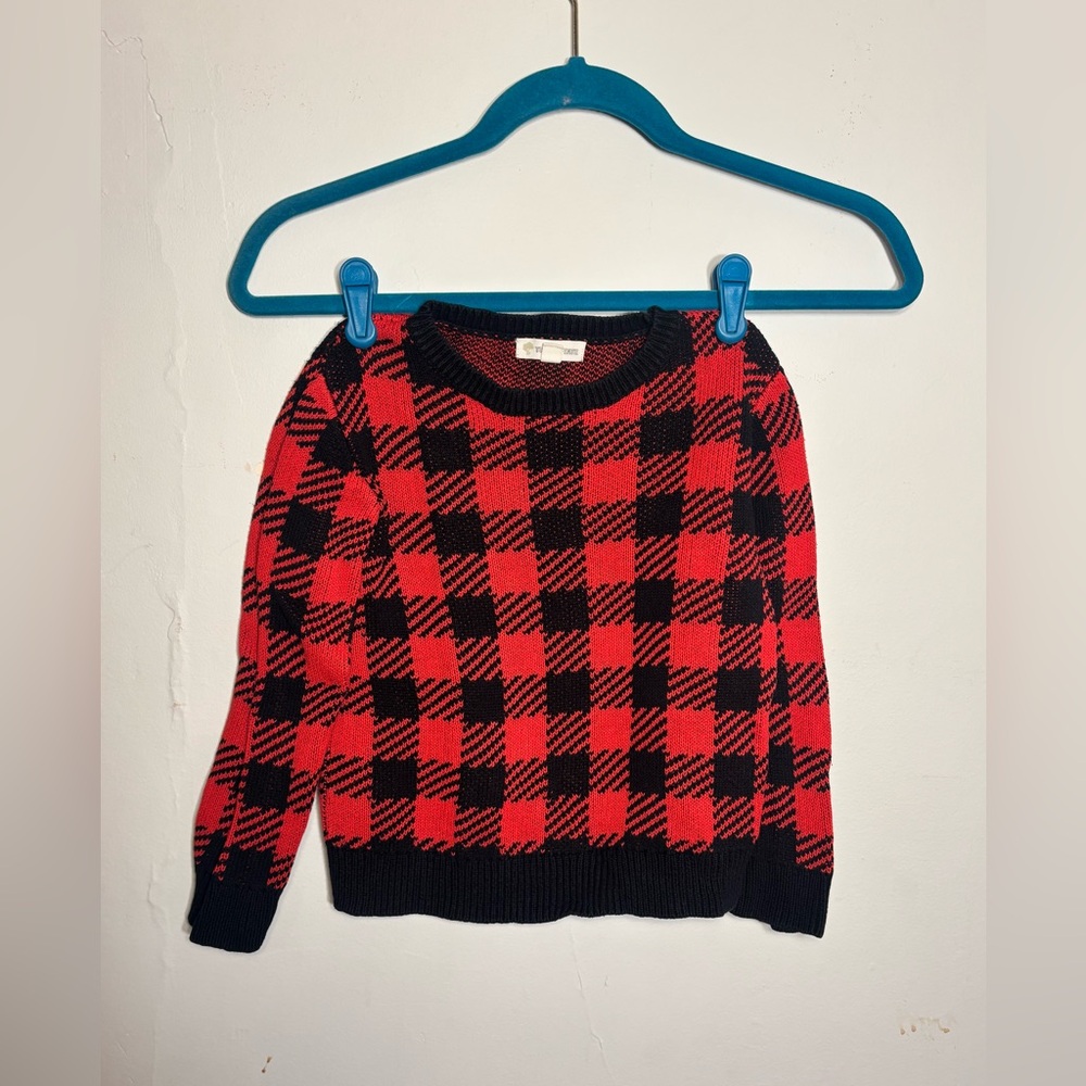 Tucker + Tate Red and Black Checkered Sweater boys